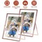 2Pcs Standing Rose Gold Metal Picture Frames 5x7IN 8x10IN Vertical Tabletop Floating Photo Frame